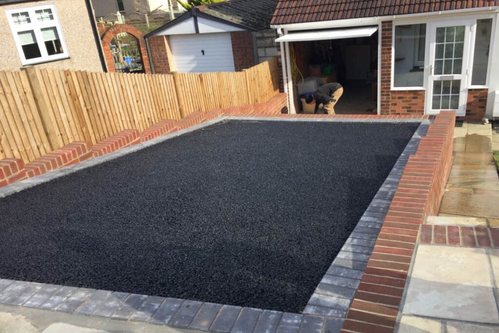 Ilkeston raised tarmacadam drive with picture frame edging