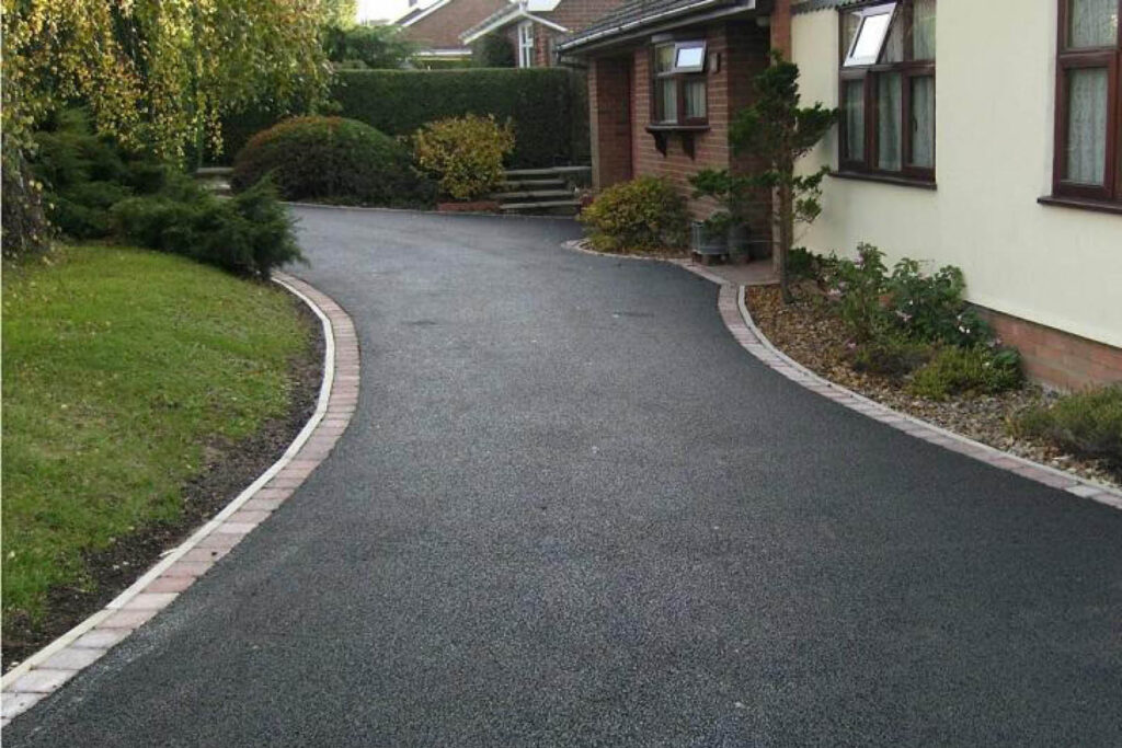 recently laid ashphalt driveway in Derbyshire